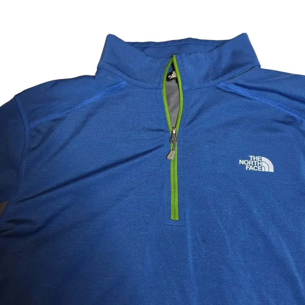 Shirt The North Face Long Sleeve Quarter Zip FlashDry Blue Grey Mens Medium